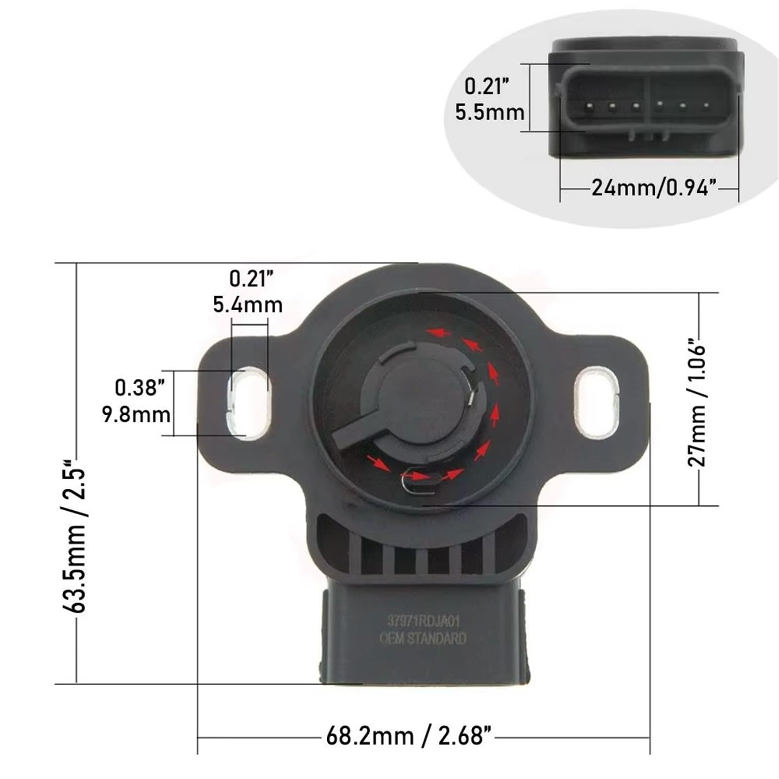 per Ridgeline 2005-2011 per Accord 2003-2007 Ricambi Auto Sensore di Posizione dell'acceleratore OEM:37971PZX003 37971RCAA01