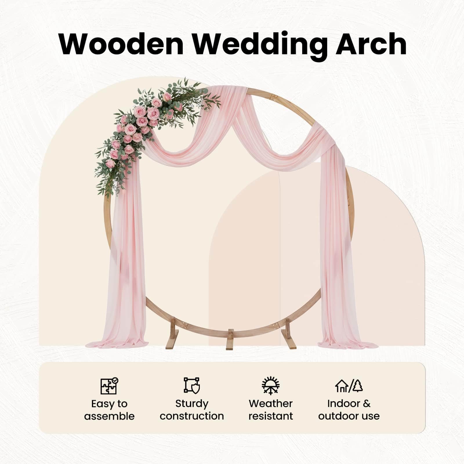 vidaXL Arco de Boda Marrón Claro 224 x 80 x 220 cm