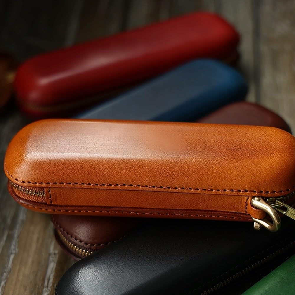 Przenośne etui na okulary, skórzane etui na okulary, skórzane, odporne na nacisk, poziome etui na okulary ochronne, etui podróżne na okulary przeciwsłoneczne (Grey : B, Size : S)