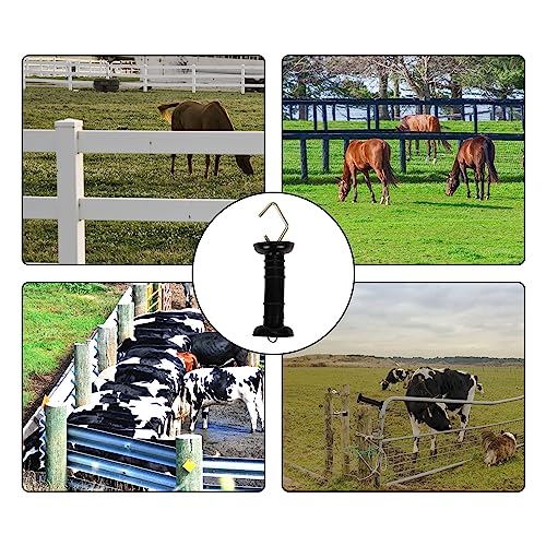 awagas 10 Pack Electric Fence Spring Gate Handles Ranch Fence Accessories, Simple Tension Spring Fence Handle for Electric Fence, Black - Image 2
