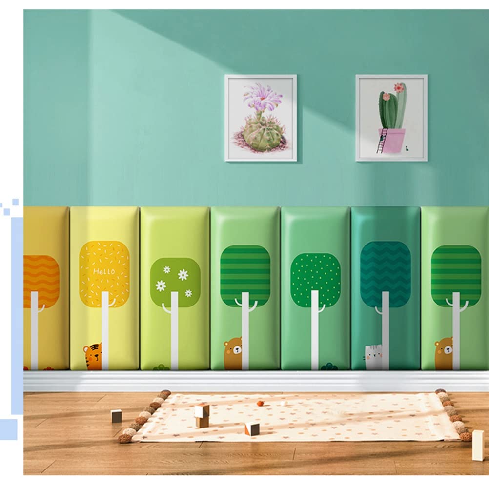 3D Anti-Collision Wall Stickers Naklejka Ścienna Antykolizyjna Dla Dzieci, Wodoodporna Miękka Torba Panel Ścienny Ze Skóry PU 3D, Do Pokoju Dziecięcego, Przedszkola, 50x20cm(7 PCS)