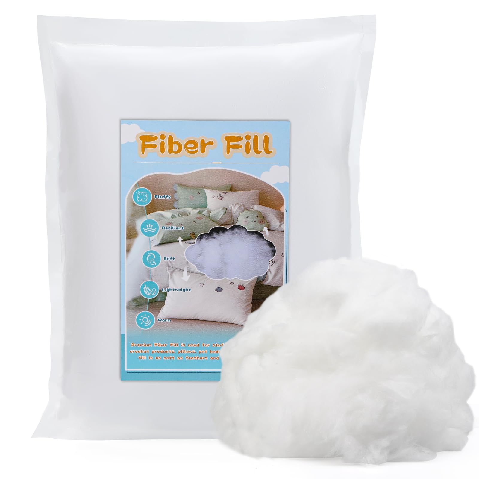 LUNARM130g/4.6oz Polyfill Stuffing, Stuffing for Stuffed Animals, Polyester Stuffing High Resilience Polyfill for Crochet Animals and Handicrafts, Fiberfill Stuffing for DIY Craft