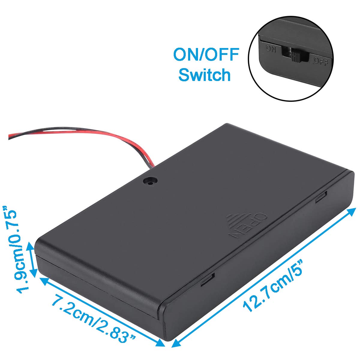 Portabatteria Greluma 12V Per 8 Batterie AA - Con Interruttore ON/OFF E Spina DC 5.5x2.1 Mm (2 Pezzi)