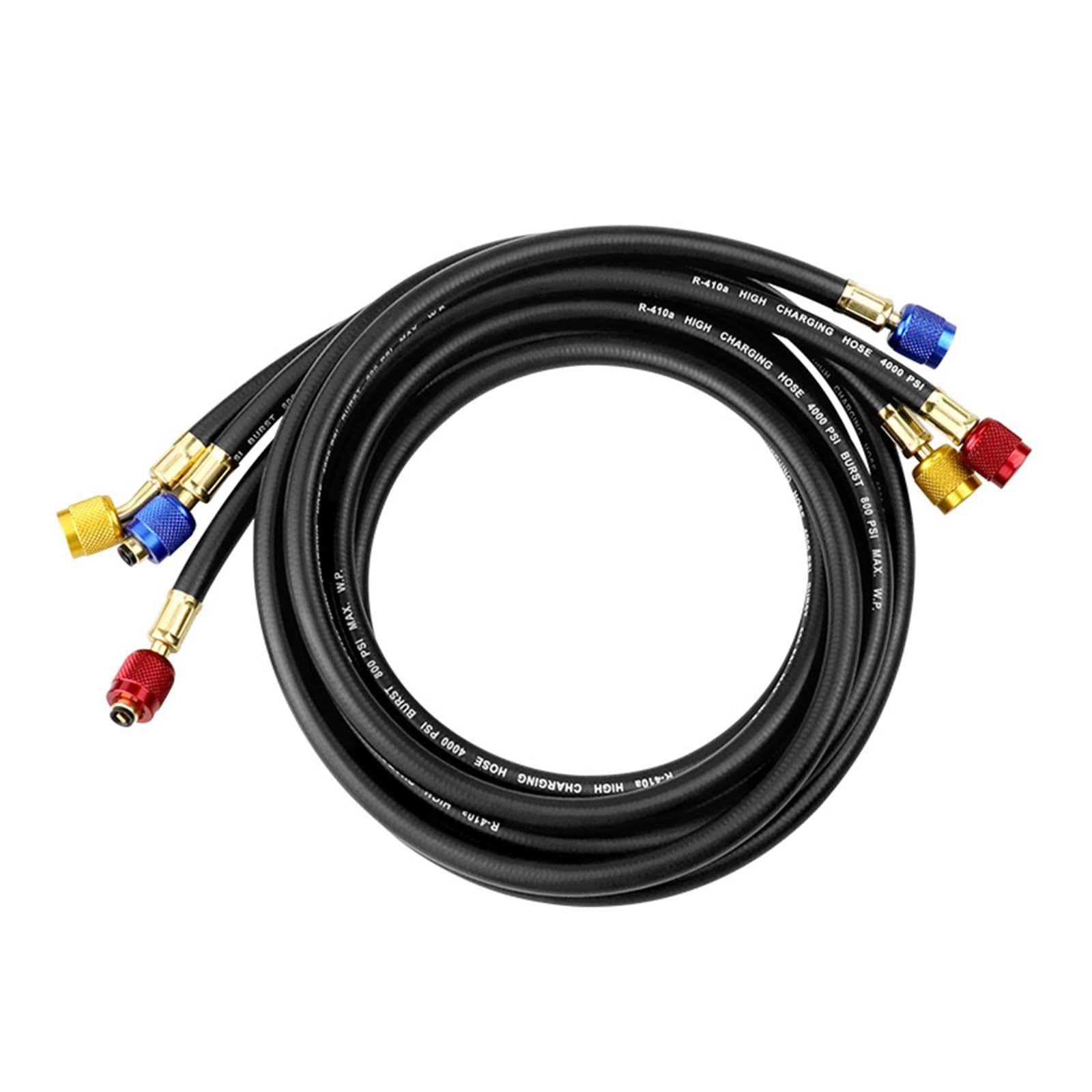 HVAC Manifolds Gauges Hose Set, Refrigerants Charging Hoses with Valves Tension Hose for R134A R410A R22 Charging Tubing