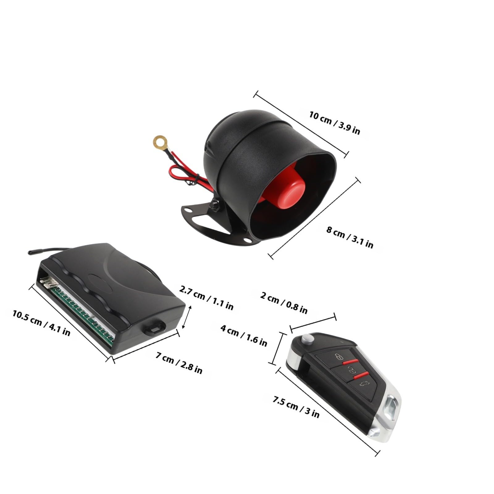 Holibanna Kit di Allarme Antifurto per Auto con Telecomando, Materiale Plastico e Metallo, Funzione di Chiusura Centralizzata per Veicoli, Sicurezza Migliorata