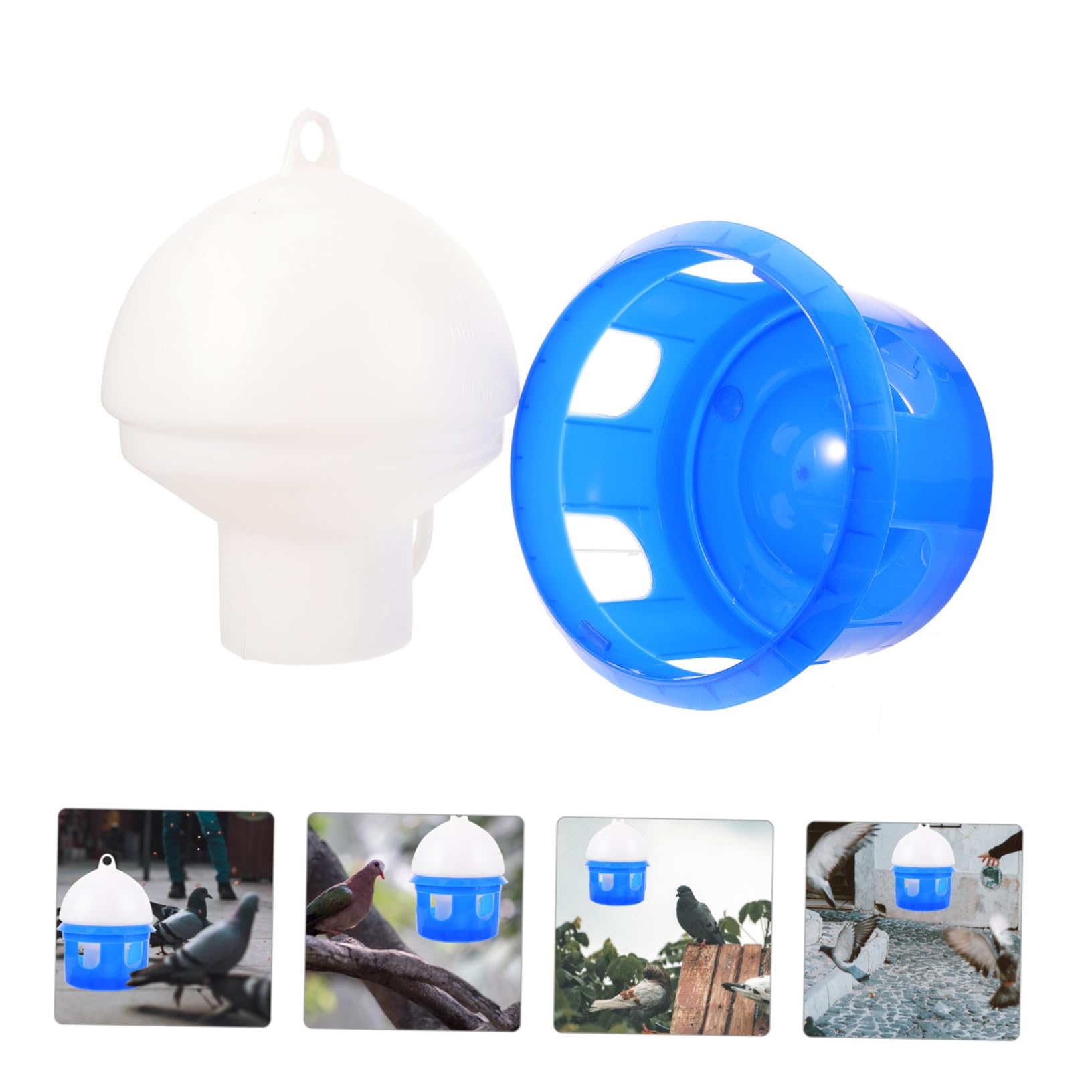 POPETPOP Automatischer Trinknapf für Tauben 4L Kunststoff Blau Vogeltränke Garten Frostsicher