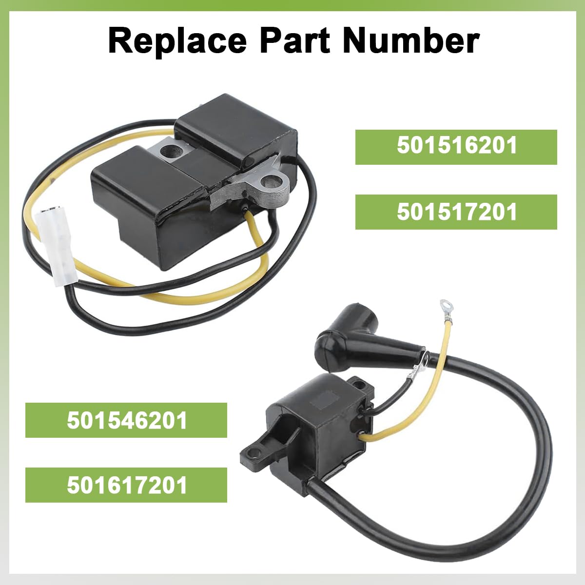 ZAMDOE Kit de módulo de Bobina de Encendido para Husqvarna 61, 66, 162, 166, 266, 266XP, 266SE motosierras para Jonsered 630, 670 motosierras, Reemplaza 501516201, 501517201, 501546201, 501617201