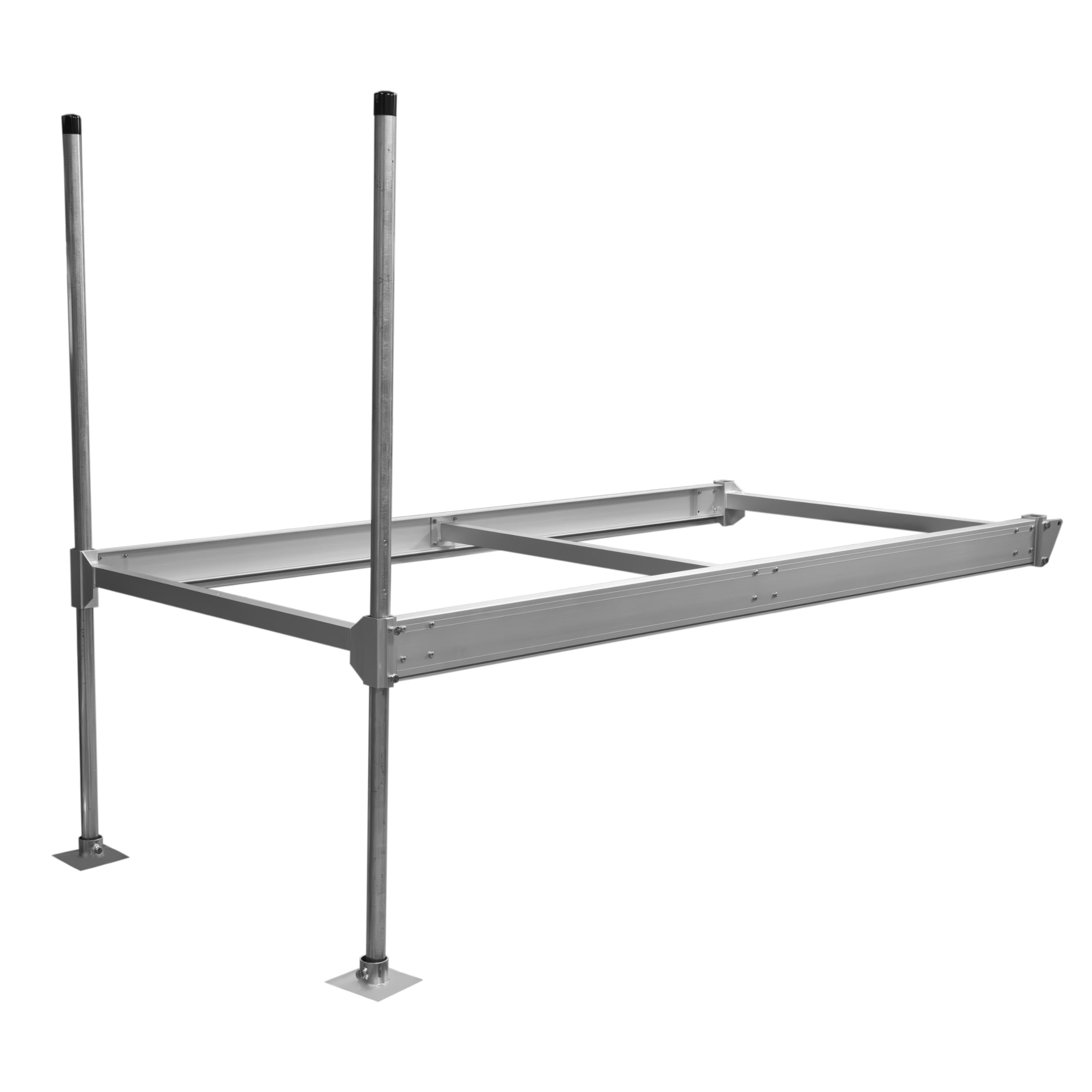Extreme Max 3006.8864 Modular DIY Aluminum Dock Lightweight Frame with Galvanized Posts Create Your Own Configuration - 8' x 4'