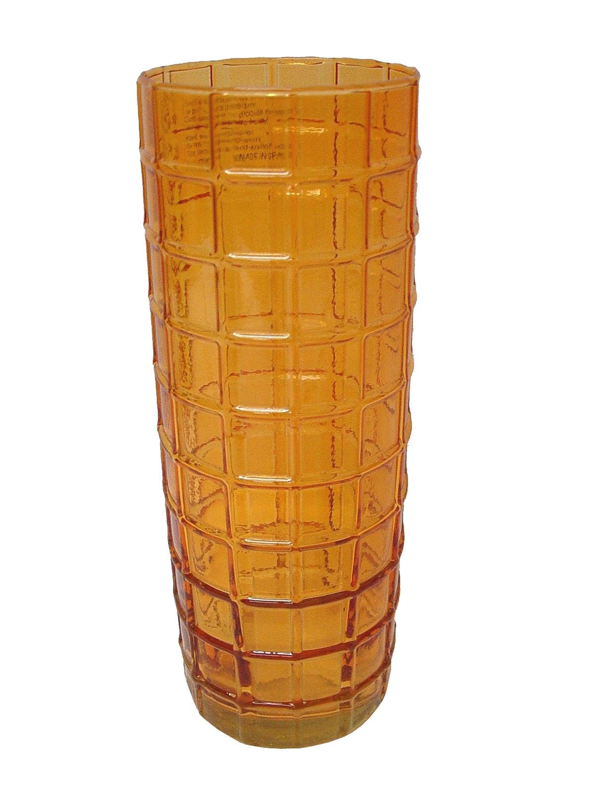 0 www.working-house.com (Floristería / Floreros) Jarron FLORERO Cristal Reciclado ESCOCES Cuadros PEQUEÑO Naranja