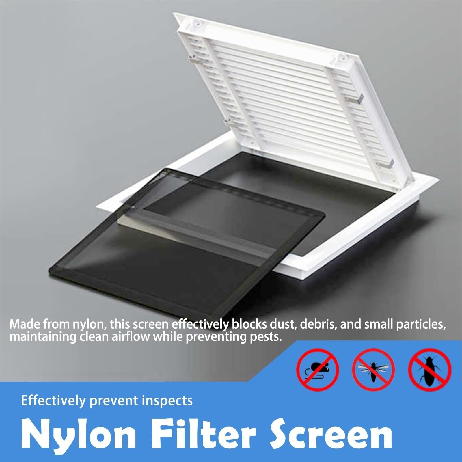 Cubiertas de ventilación de techo de pared de 150 x 150 mm, panel de acceso con puerta con filtro para un fácil acceso, placa de cubierta duradera con solapa (150 x 150 mm)