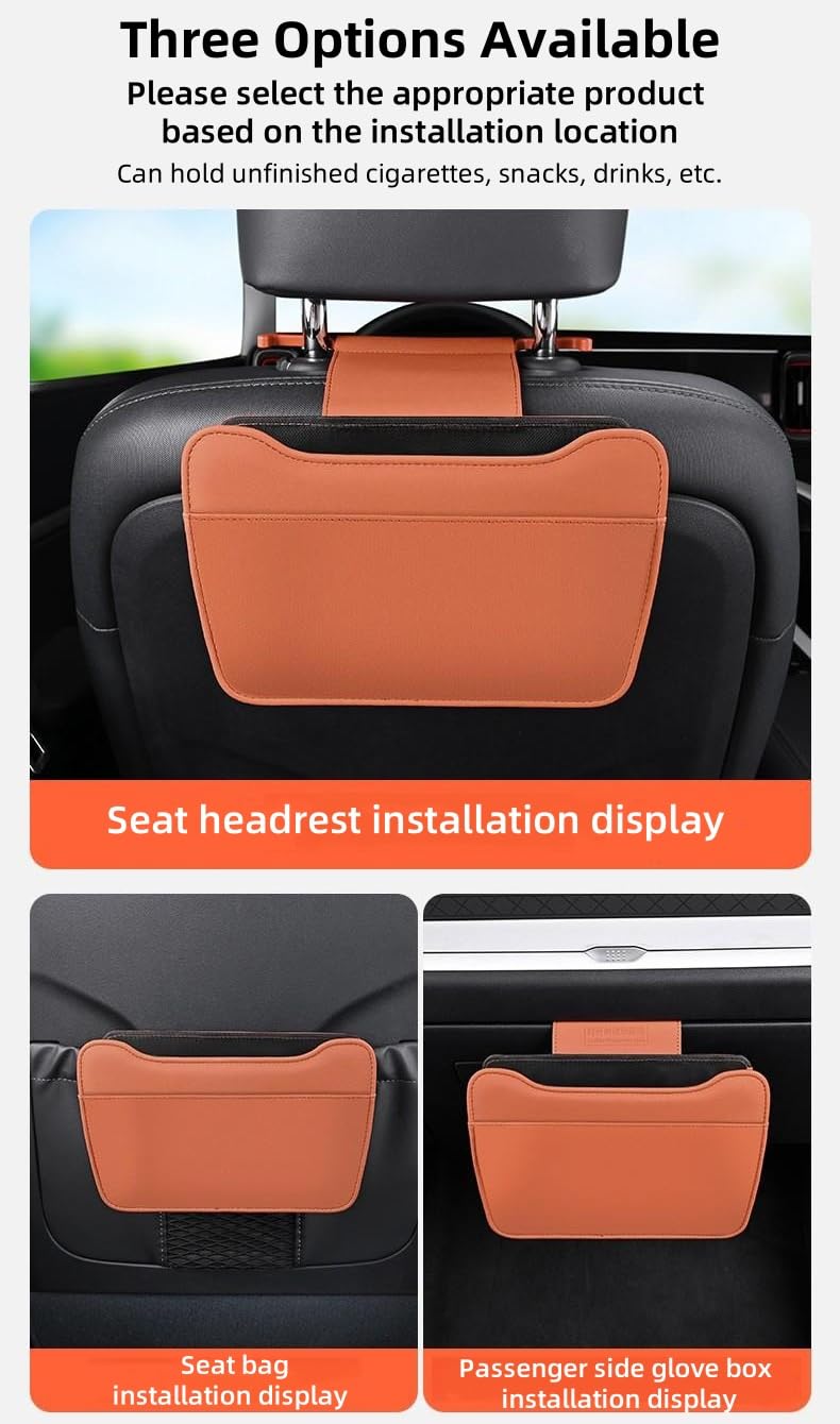 Wantli Pattumiera per Auto Con Coperchio Portatile Impermeabile - Mini Cestino Con 135 Sacchi Della Spazzatura, 4 Ganci - Accessori per Auto e Casa