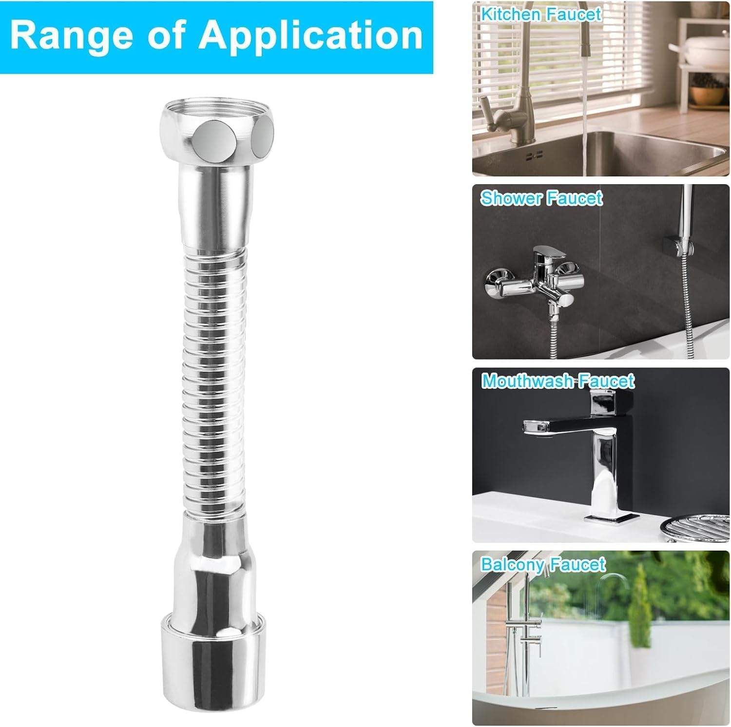 Alargador Grifo Cocina Boquilla Grifo Universal Girar 360 Grados Lavabo Extensor Grifo Alargador Aireador Grifo Cocina con Adaptador de Grifo para Cocina Baño Fregadero