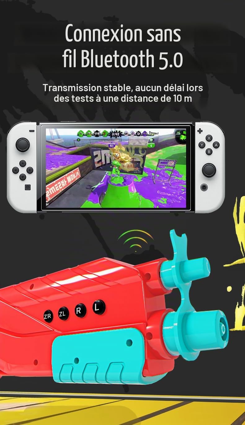 Contrôleur de Pistolet de Jeu de tir pour Nintendo Switch Jeux de Chasse, Jeu de tir Poignée de Chasse Contrôleur de Main Poignée de Jeu de tir Accessoire. (Blanc)