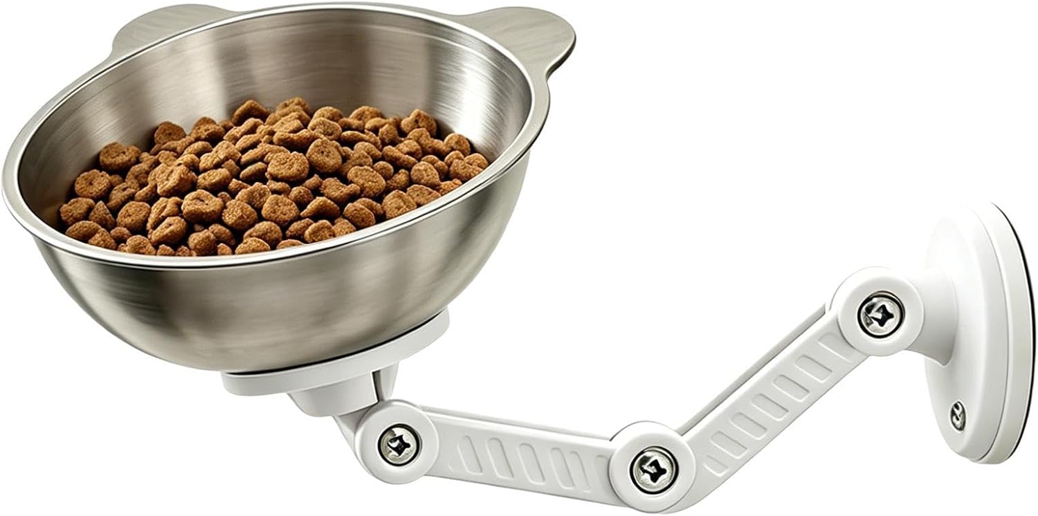 Raised Dog Bowl Stainless Steel Magnetic Adjustable Raised Dishes