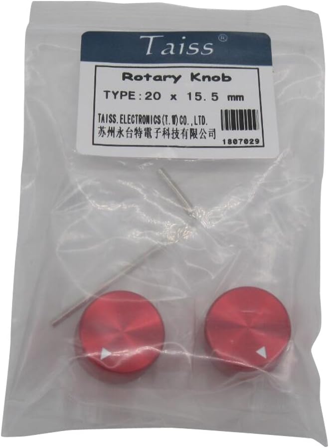 Lіmіtеd Stосk Taiss/ 2pcs Red Aluminum Rotary Electronic Control Potentiometer Knob For 6 mm Diameter Shaft, Volume Control Knobs, Audio knob, Guitar Knobs，Switch Knob, 20mm dia. x 15.5mm height