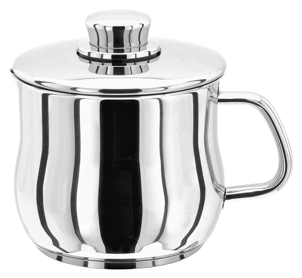 Stellar Milk Pan With Lid Classic Stainless Steel Jug Style Sauce Pot Or 14Cm 1.7L, Induction Ready, Dishwasher Safe