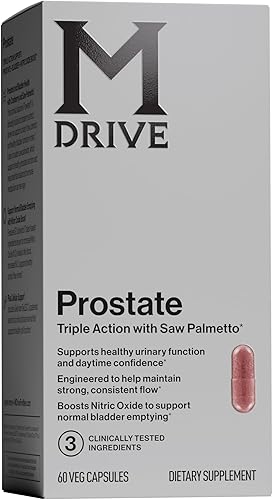 Mdrive Suplemento de apoyo de próstata para la salud de los hombres, promueve la salud del tracto urinario, apoya el flujo normal, la frecuencia y
