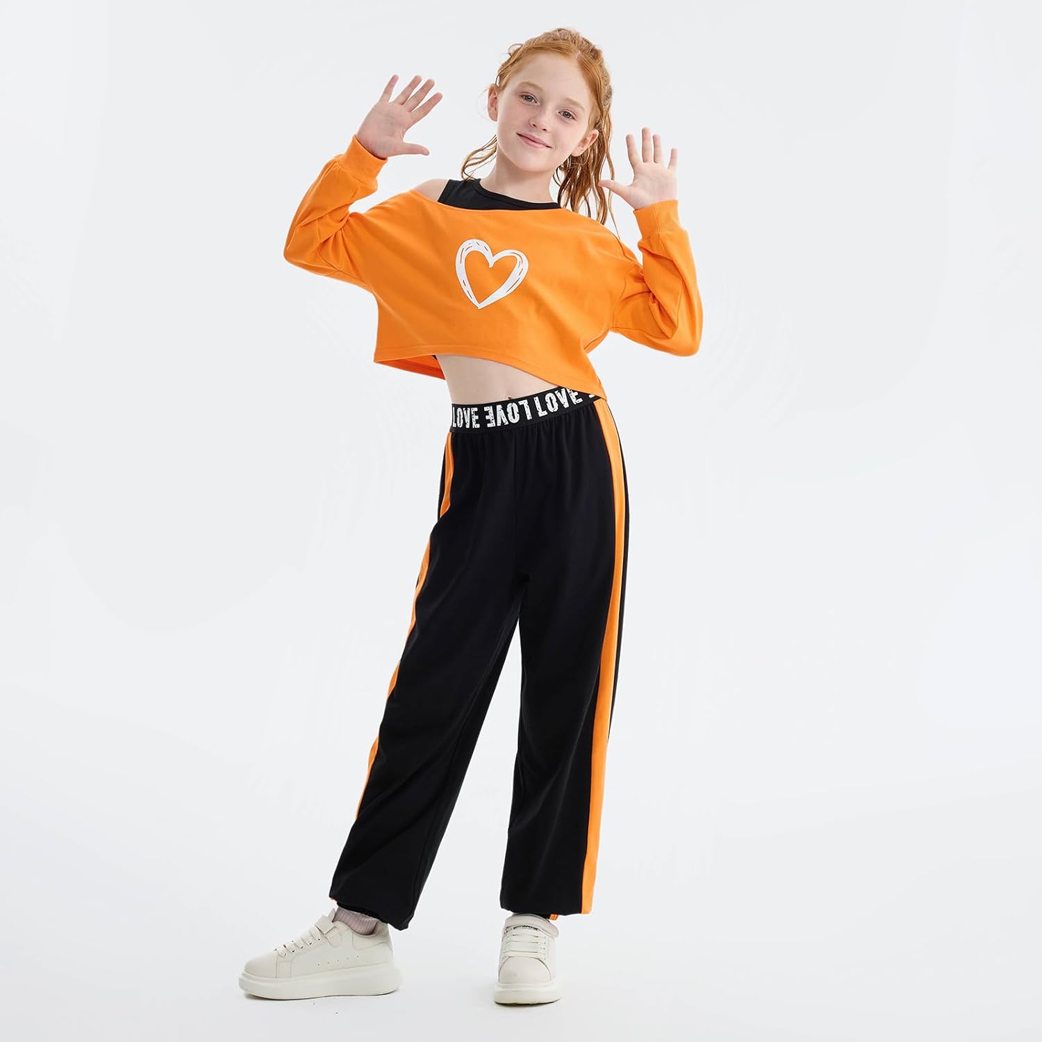 Girls 3 Piece Outfits Graphic Crop Top Camisole and Sweatpants Set Summer Workout Shirt Tank and Pants Overalls - Image 8