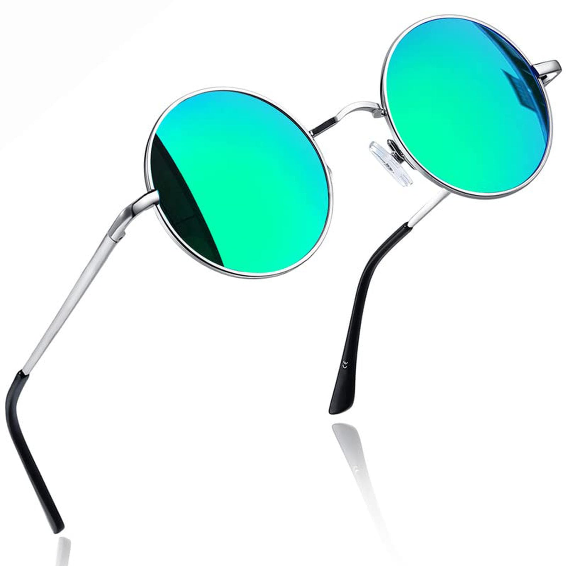 Hippie Round Sunglasses for Women Men Small Circle Sun Glasses Polarized UV400 Protection