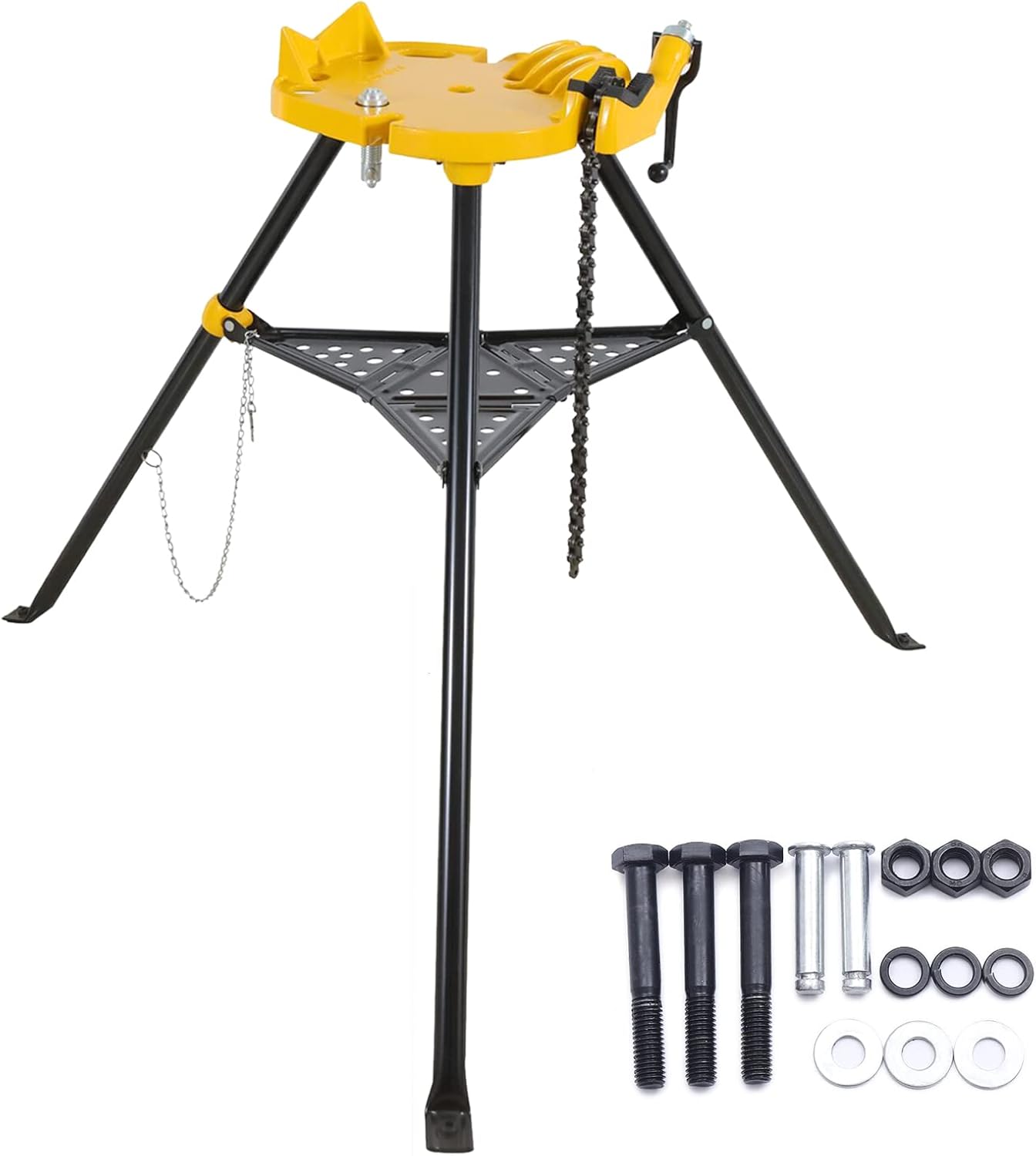 Tripod Pipe Stand 7.87in Foldable Chain Pipe Vise Stand Pipe Chain Wrench Bracket