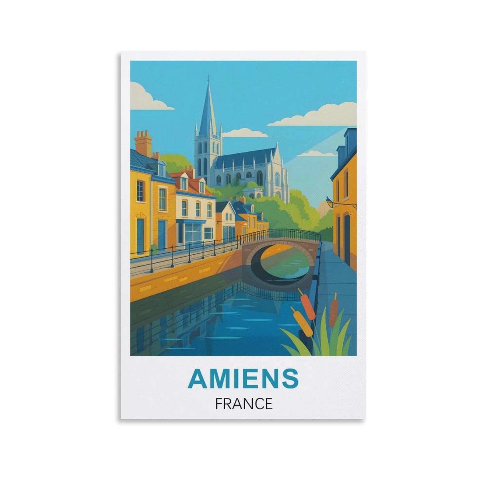 EZMLFA 5D Diamond Art Kits for Beginner,Amiens France Crystal Rhinestone Embroidery Craft Kits for Home Wall Decor Gifts, 50x60cm