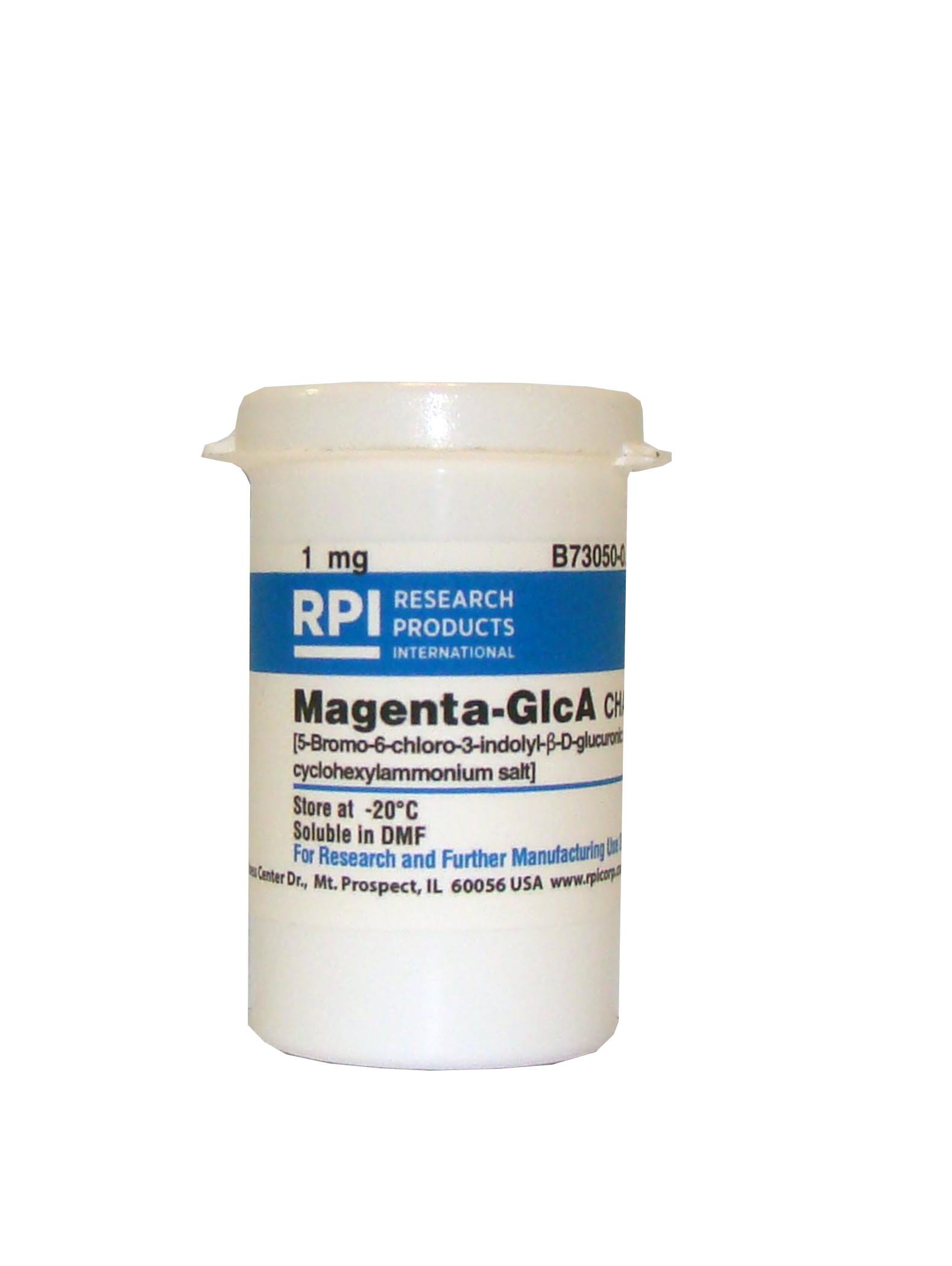 Research Products International Magenta-GlcA Cyclohexylammonium Salt [5-Bromo-6-chloro-3-indolyl-β-D-glucuronic Acid, cyclohexylammonium Salt], 100 Milligrams - RPI