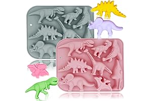 2 Pack 3D Ancient Dinosaur Silicone Candy Molds for Chocolate Cake Dessert Candy Mousse Pastry