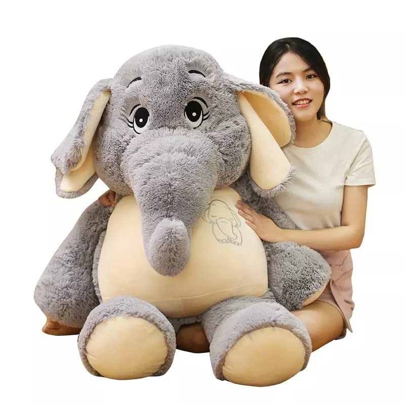 AVSHUB AVS Soft Toy Elephant Long Soft Lovable hugable Cute Giant Life (Grey) (Size 30CM)
