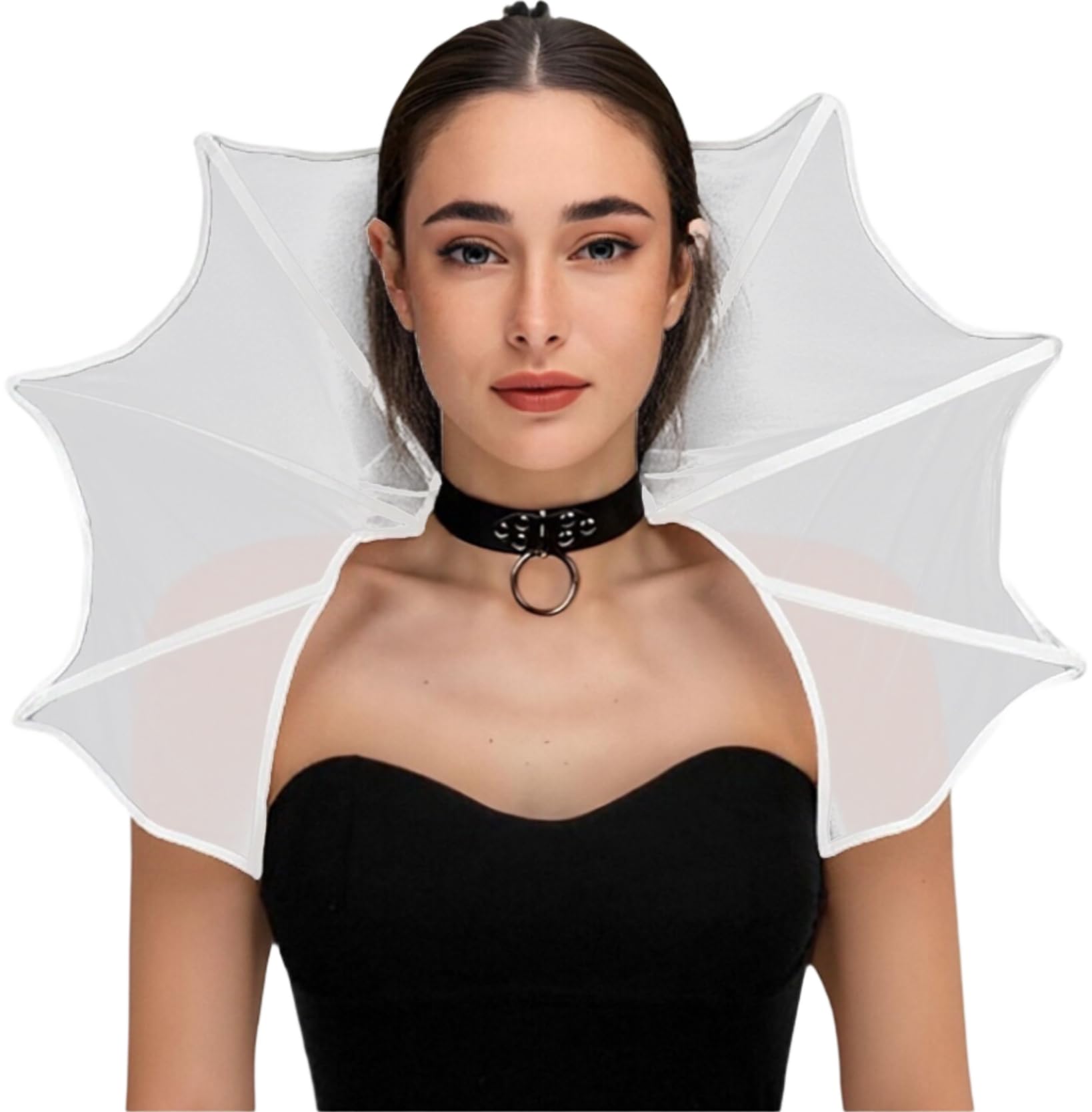 inlzdz Velvet Vampire Stand Up Collar Victorian Gothic Queen Neck Collar For Halloween Cosplay Party Dress Up White C One Size
