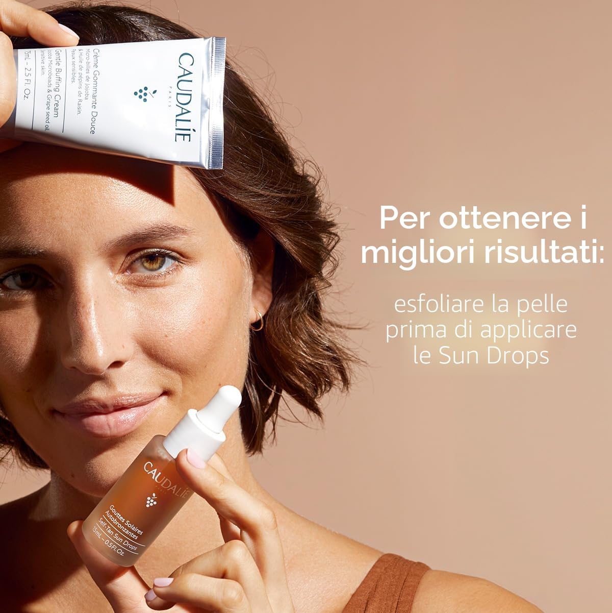 Caudalie Gocce Solari Autoabbronzanti – Abbronzatura Graduale e Personalizzabile, Acqua d'Uva Bio, DHA Naturale, 99% Origine Naturale, Senza Profumo, Senza Alcool, 15 mL
