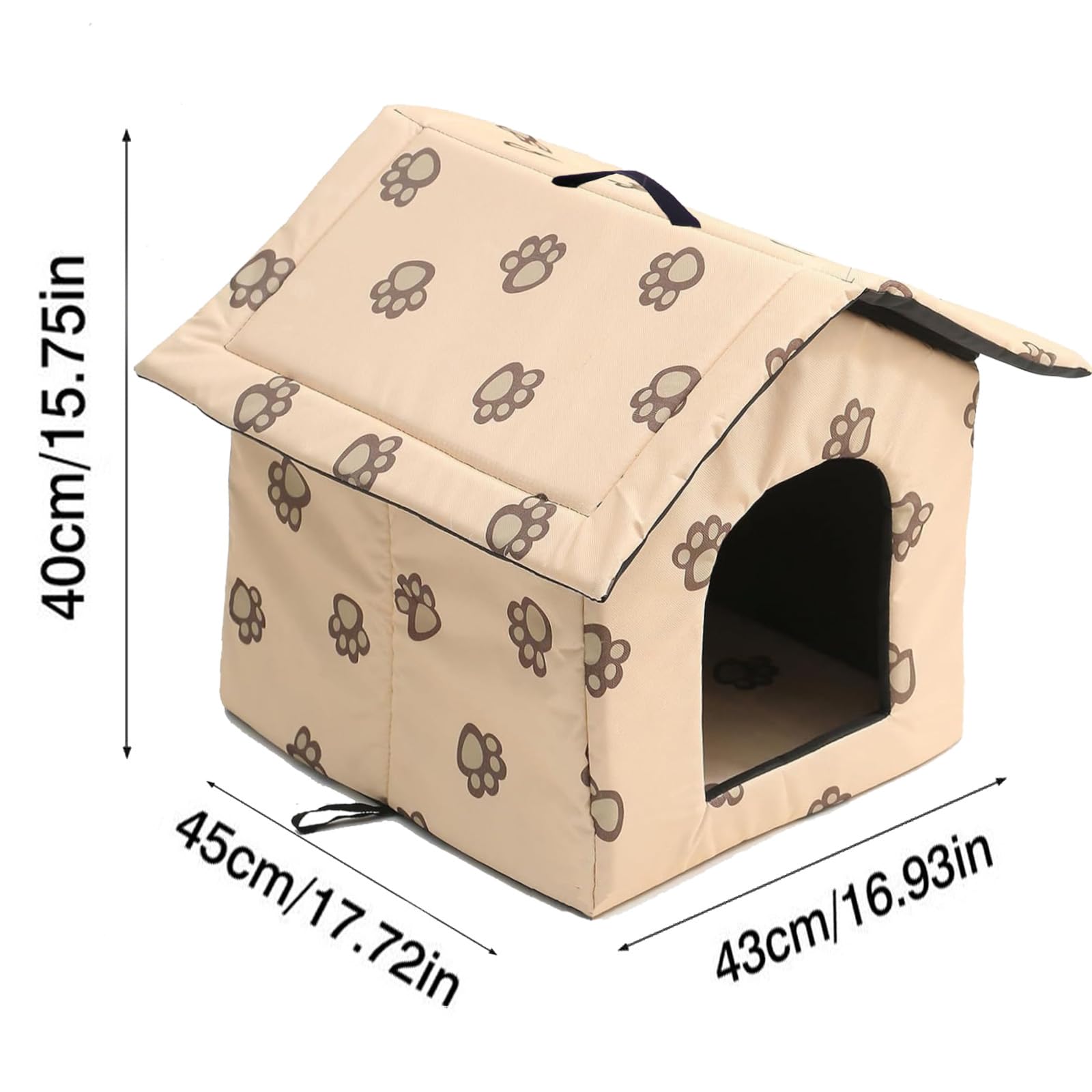 Casetta per Gatti per Esterni, Casetta per Gatti, Impermeabile, Cuccia Gatto Esterno Inverno con Tenda Timovibile
