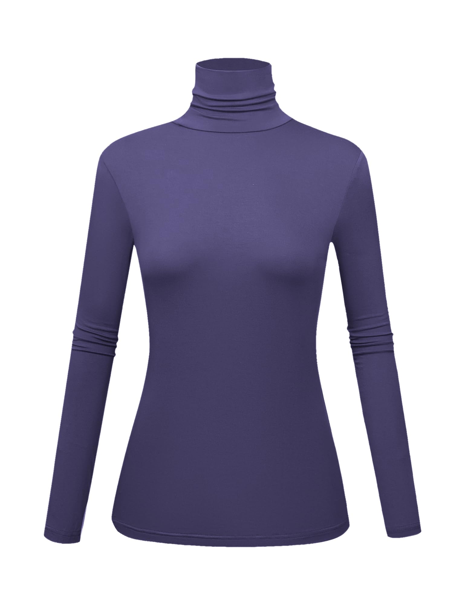 Women's Long Sleeve Turtleneck Shirts Slim Fitted Lightweight Base Layer Casual Tops