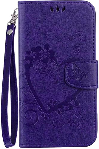 DENDICO Galaxy 2018 HA lle Tasche Leder SchutzhA lle mit Standfunktion und Magnetisch  Brieftasche Book LederhA lle fA r Samsung Galaxy 2018 Lila