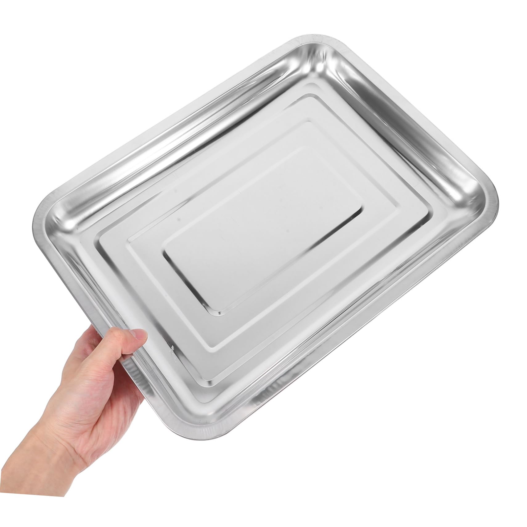 Vassoio per Germinazione Semi in Acciaio Inox, Set 4 Pezzi Argento