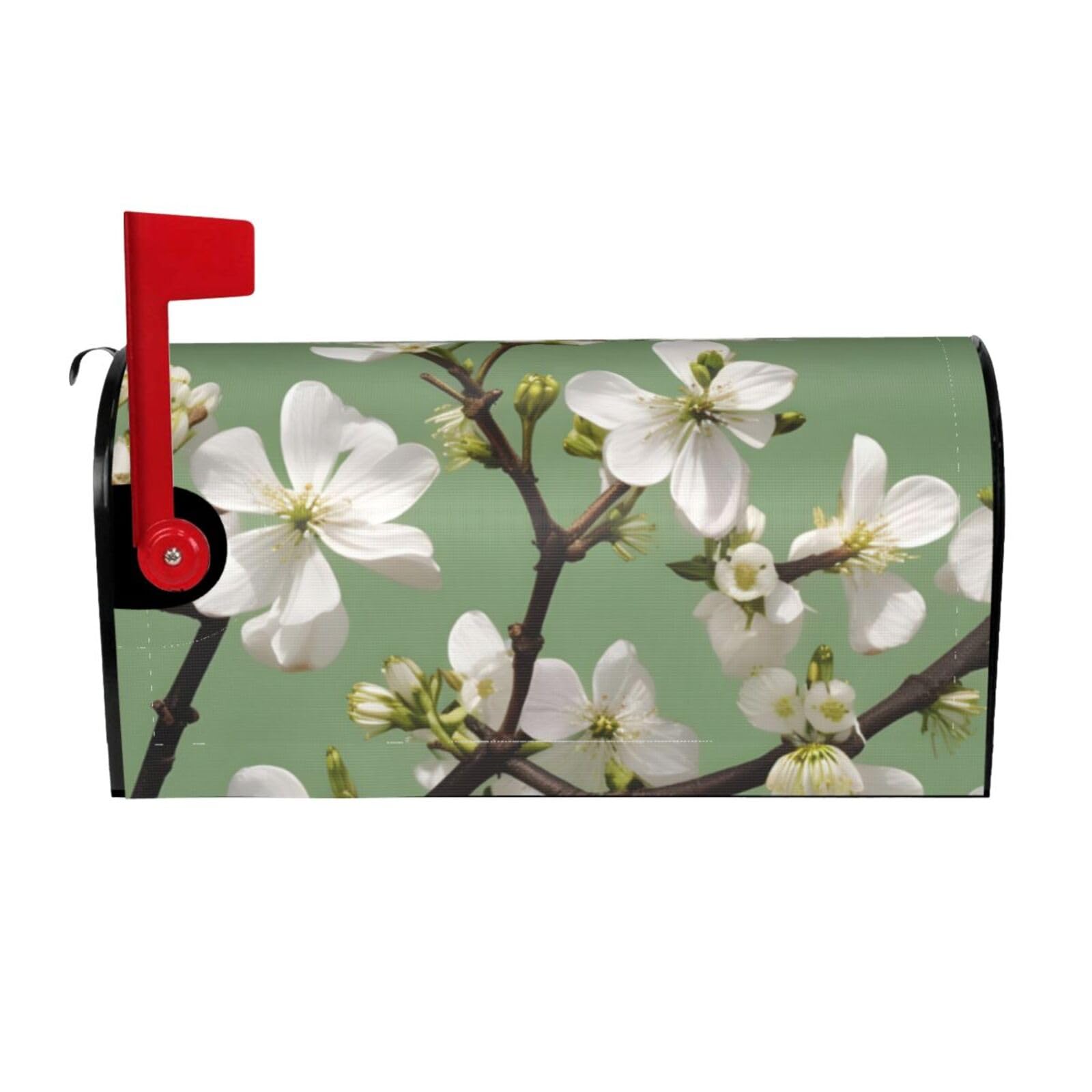 Dogwood Blossoms Print Mailbox Cover Wraps Post Letter Box Cover Decor For Outside Garden Yard Farmhouse Home