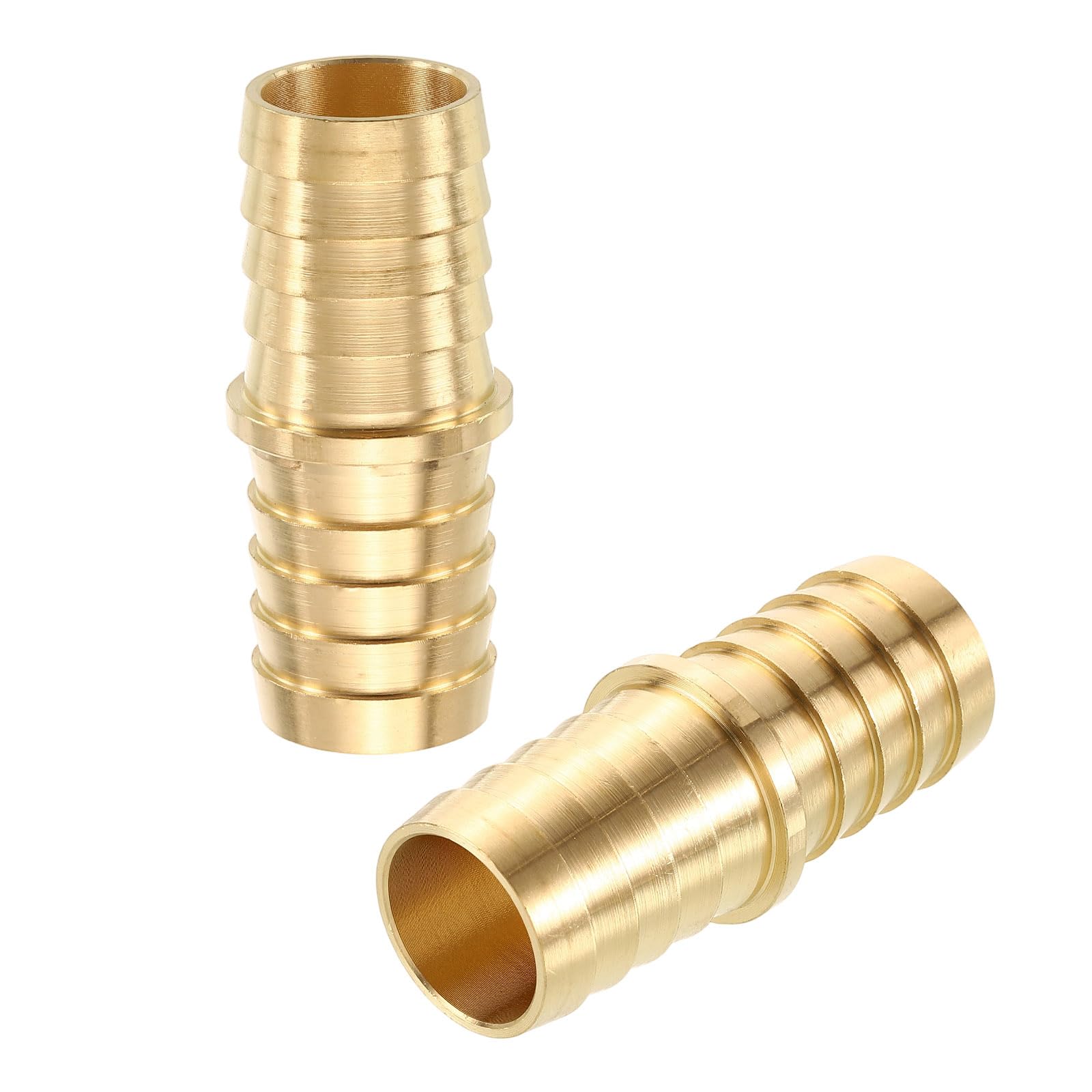 Rebower 2 Pack Brass Hose Barb Adapter, 7/8" Barb for Industrial Automotive, Fluid Transfer, Home Gardening, and Water Treatment