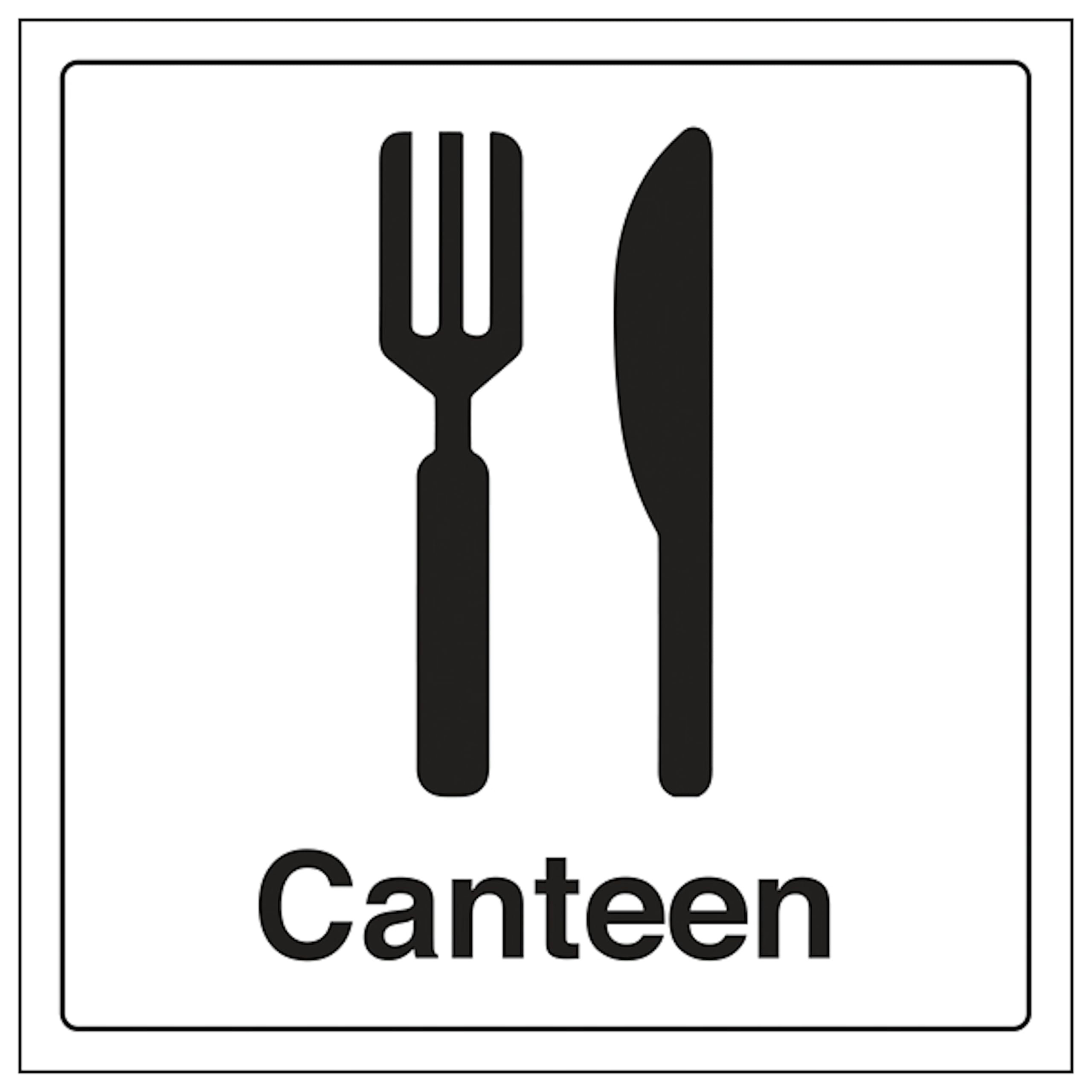 V Safety Canteen 200 x 200 mm - 2mm Super-Tough Rigid Plastic Safety Sign