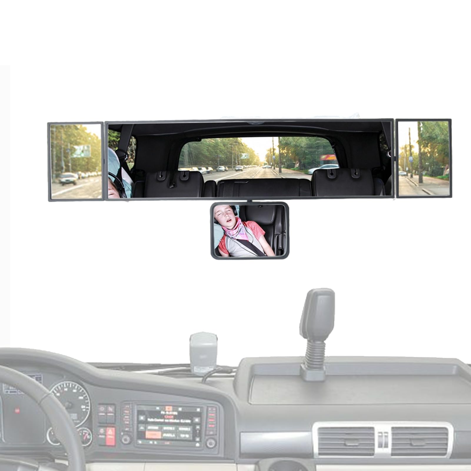 Specchietto retrovisore universale per auto, specchietto retrovisore panoramico grandangolare, clip interna universale su specchietto retrovisore convesso per auto SUV camion Demaxiyad