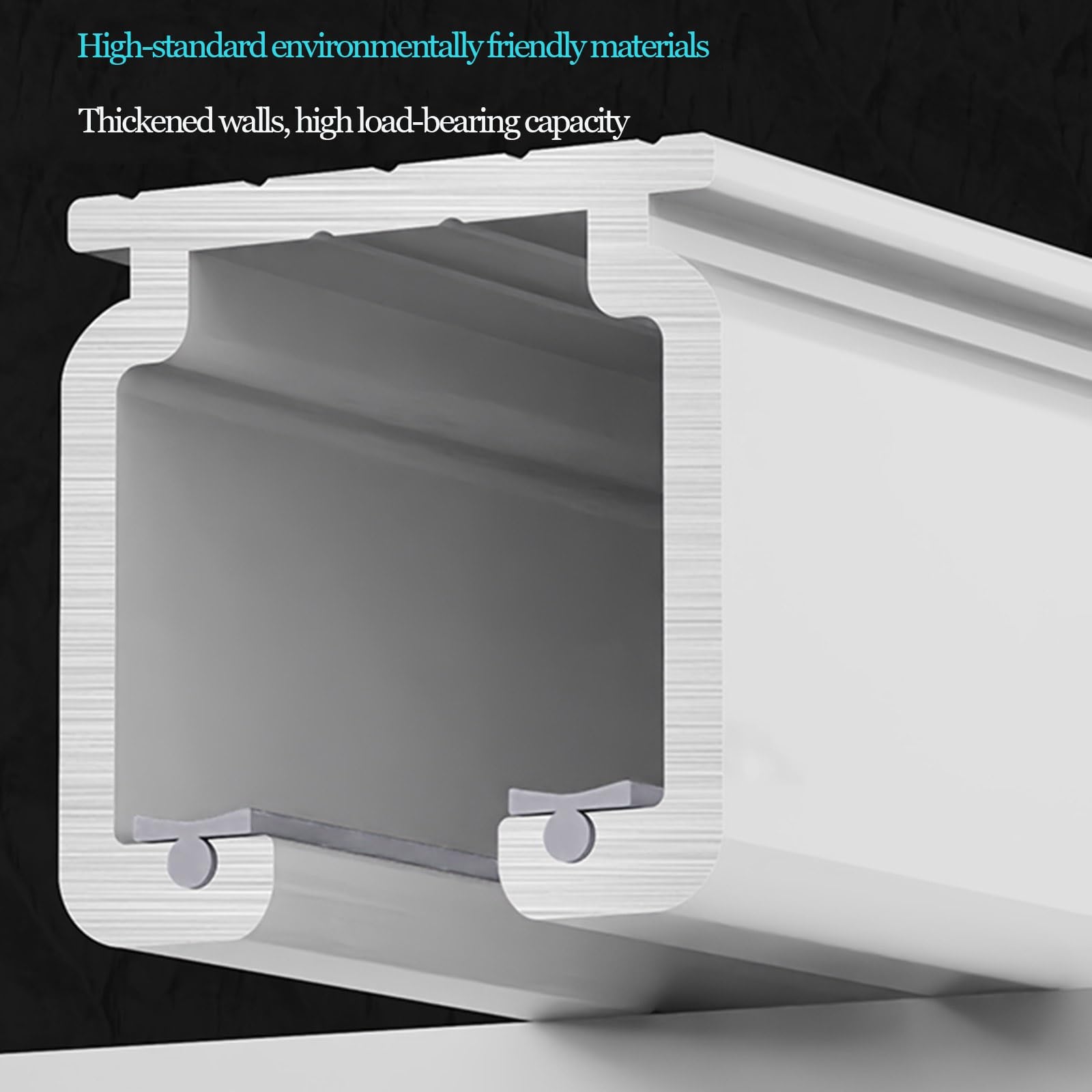 Riel de techo con rodillos silenciosos, 80 cm, adhesivo blanco para privacidad en espacios abiertos, ideal para ventanas y tabiques