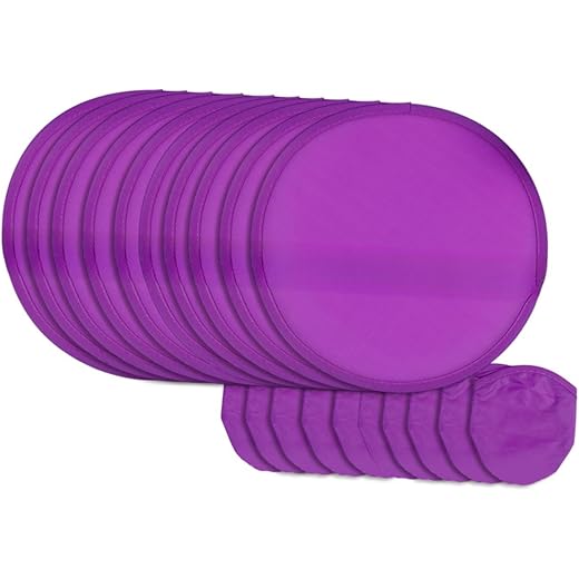 ZOOMELLA 10Pcs Folding Fan Classic Round Fan for Advertising Travel Decor Performance Purple