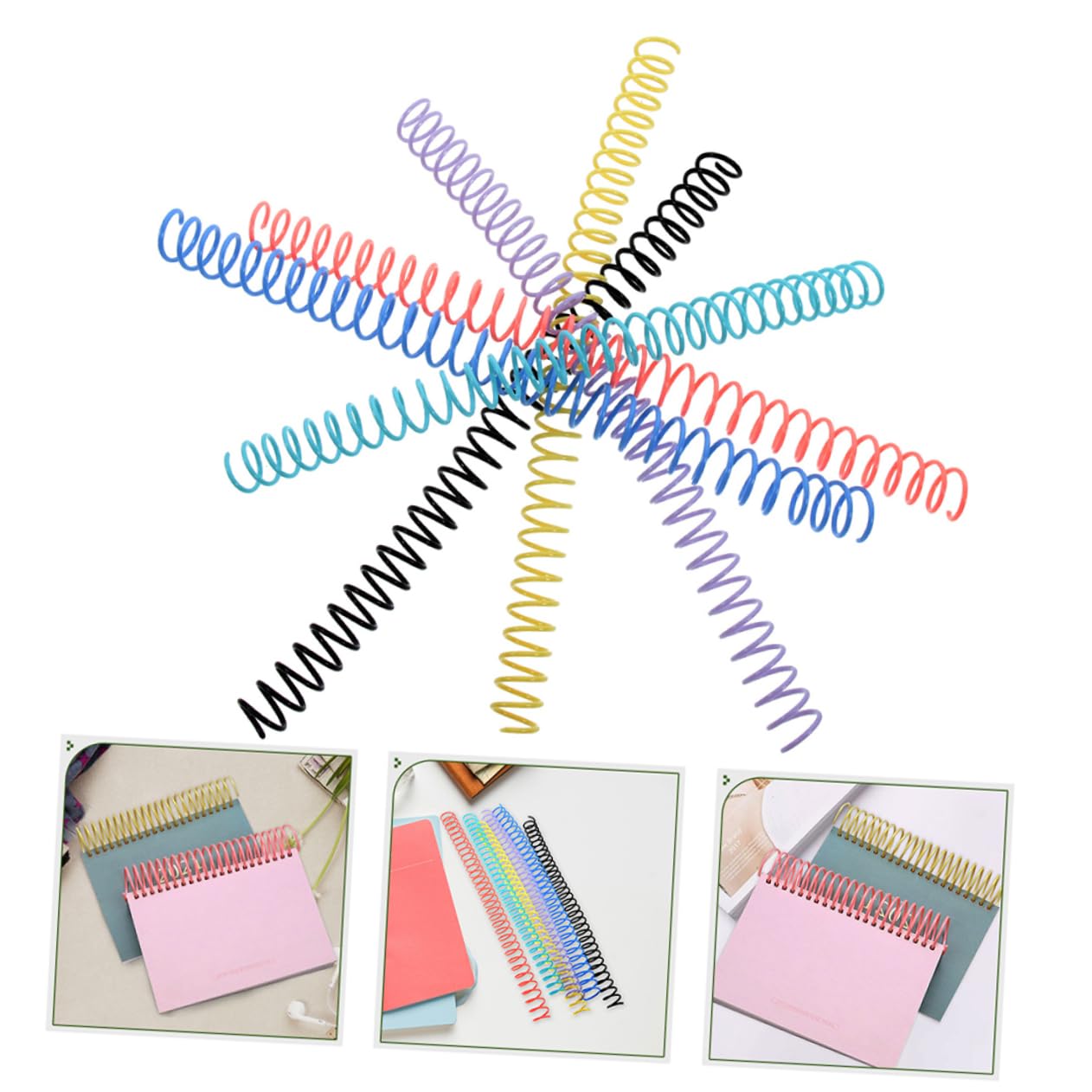 SHINEOFI 48 Piezas Bobina De Hojas Sueltas Anillos De Carpeta De Colores Anillos De Encuadernación De Libros De Bricolaje Anillos De Libros Portátiles Carpeta De Negocios El Plastico