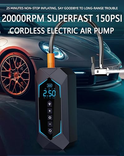 Miniatura 2 de Inflador de neumáticos, compresor de aire portátil, inflado rápido de 18000 mAh para automóviles, bomba de aire eléctrica de 150 PSI para neumáticos