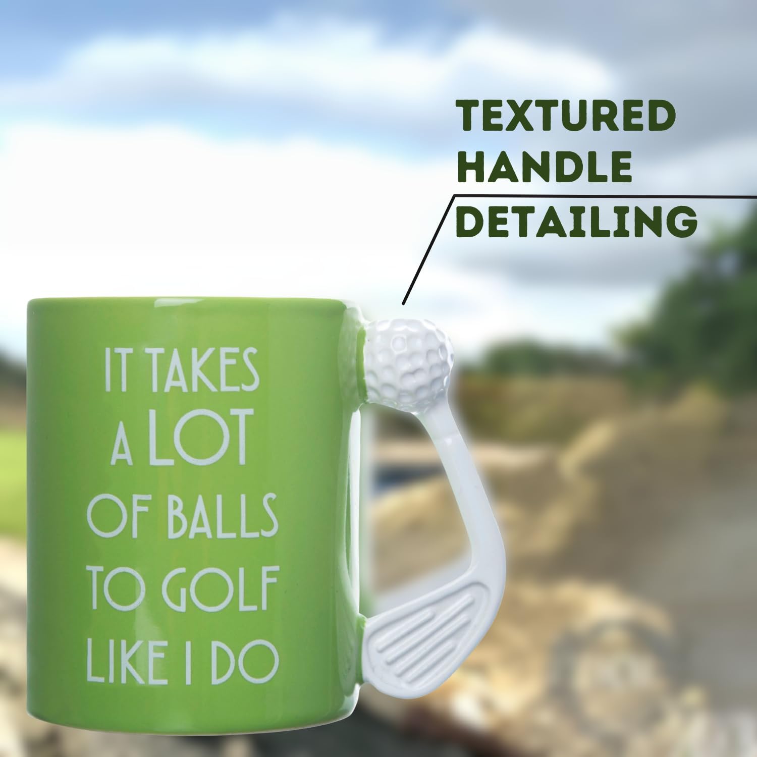 Boxer Gifts 'It Takes A Lot Of Balls To Golf Like I Do' Unique Golf Mug | Gag & Joke Gifts For Golfers - Funny Golf Gifts For Men Dad Women | Novelty Club Shaped Handle