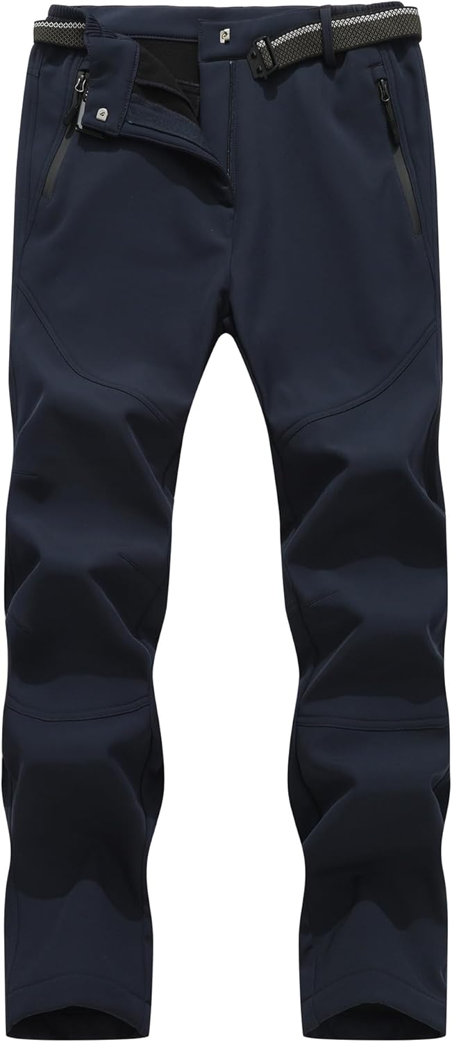 MOERDENG Women's Insulated Snow Ski Pants Waterproof Hiking Pants Fleece Lined Winter Warm Softshell Pants