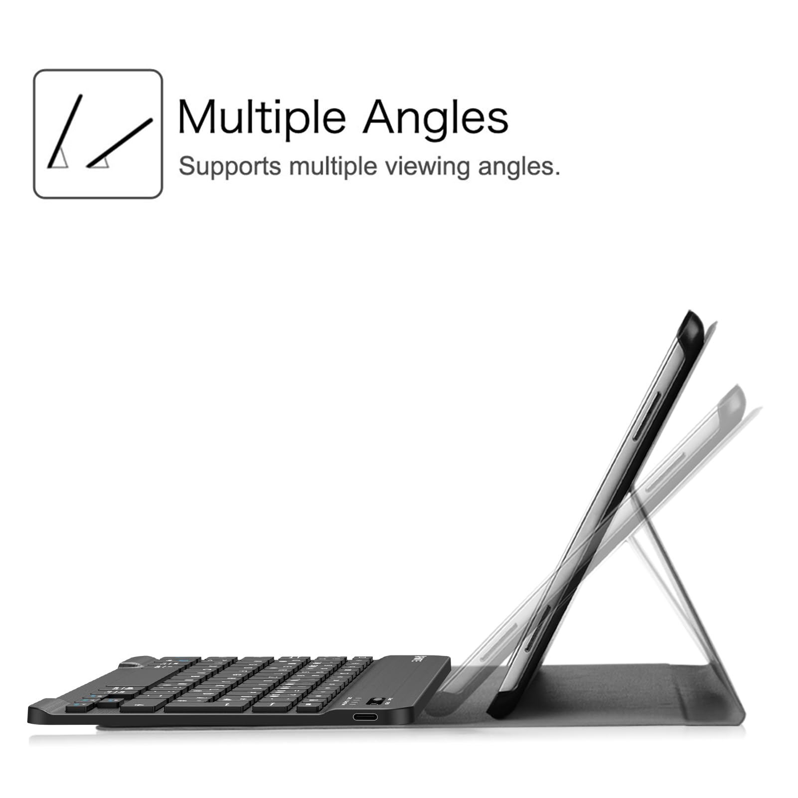 FINTIE Tastatur Hülle für Samsung Galaxy Tab A 10,1 Zoll 2016 T580N/ T585N Tablet - Ultradünn leicht Schutzhülle mit magnetisch Abnehmbarer Drahtloser Deutscher Bluetooth Tastatur, Schwarz