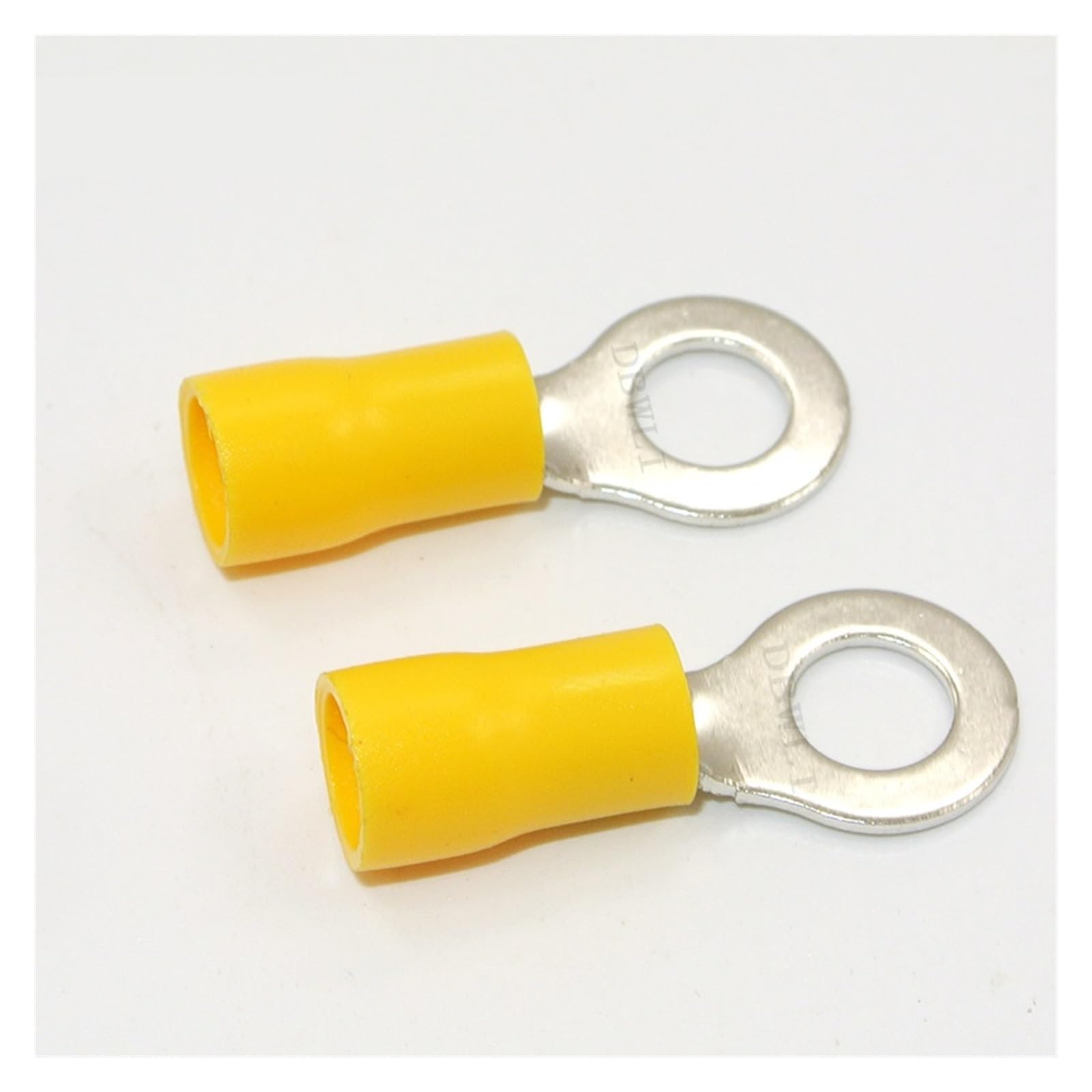 REIUAFWYGV 500Pcs 12-10AWG Rv5.5-4#8 Yellow Ring Insulated Cable Wire Connector cable Crimp Terminal