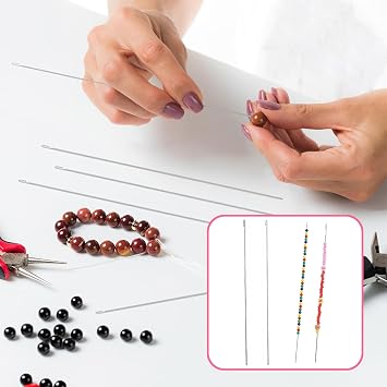 4PCS Bead Threader for Seed Bead,4 Thickness Styles Beading Needles for Beaded Bracelets,Necklaces,DIY Handmade