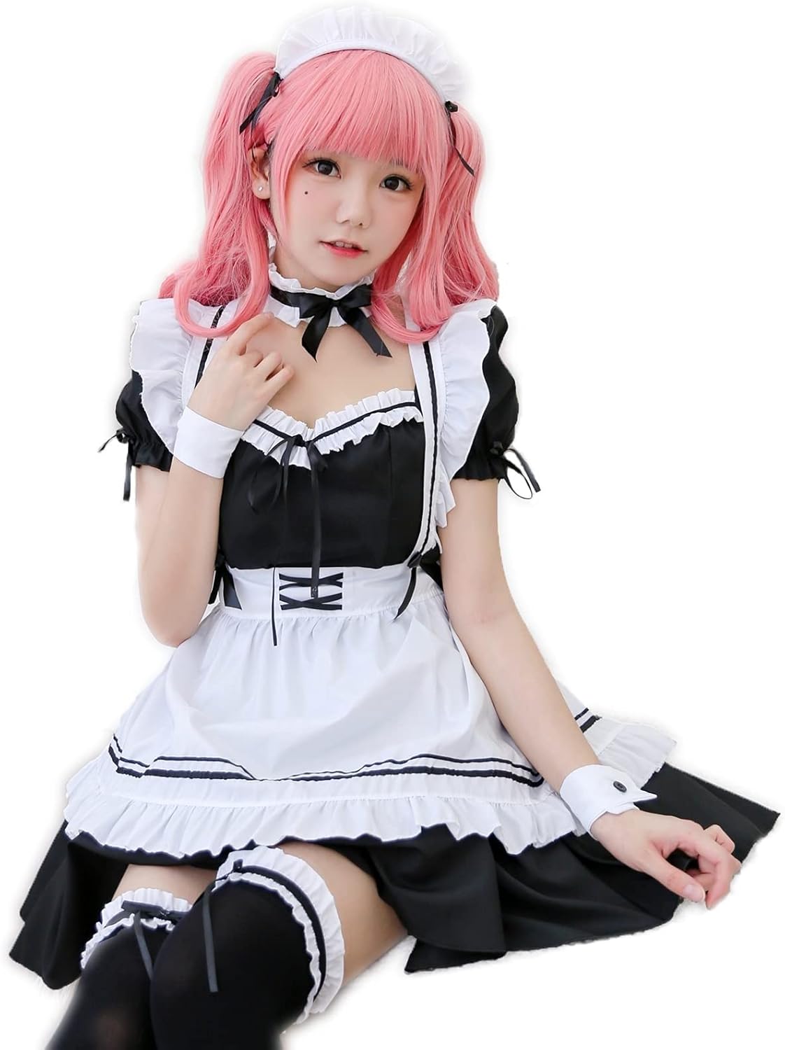 CarolynDesign Japanese Girl Anime Cosplay Costume Maid Ladies French Apron Apparel Set Sailor School JK Clothing - Image 2