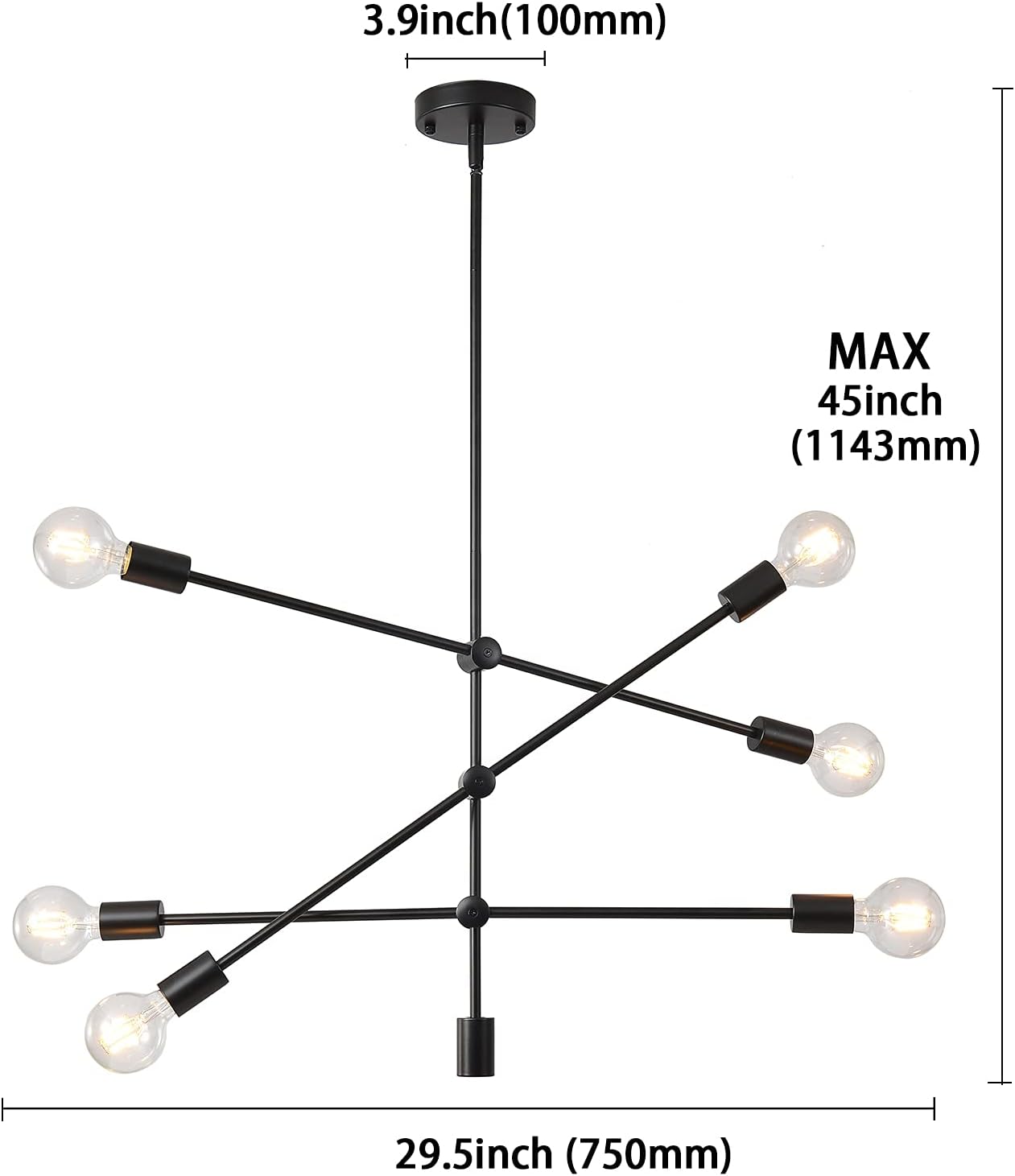 Get Special Price Sivilynus Modern Sputnik Chandelier Light Fixture 6 Lights Black Farmhouse Ceiling Hanging Mid Century Pendant Light for Dining Room Foyer Kitchen Island 70% Off Everything Sivilynus Modern Sputnik Chandelier Light Fixture 6 Lights Black Farmhouse Ceiling Hanging Mid Century Pendant Light for Dining Room Foyer Kitchen Island