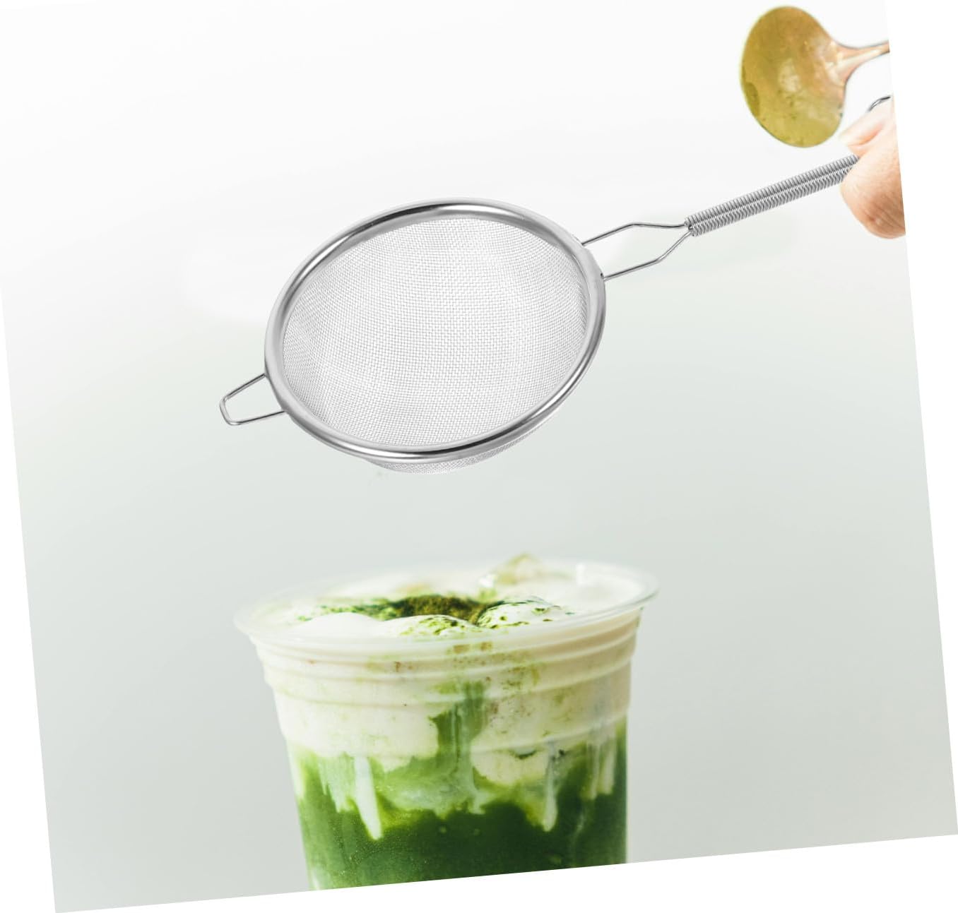 Stainless Steel Tea Strainer Scoop 7Cm Fine Mesh Filter Spoon for Loose Leaf Tea Long Handle for Home Office Brewing
